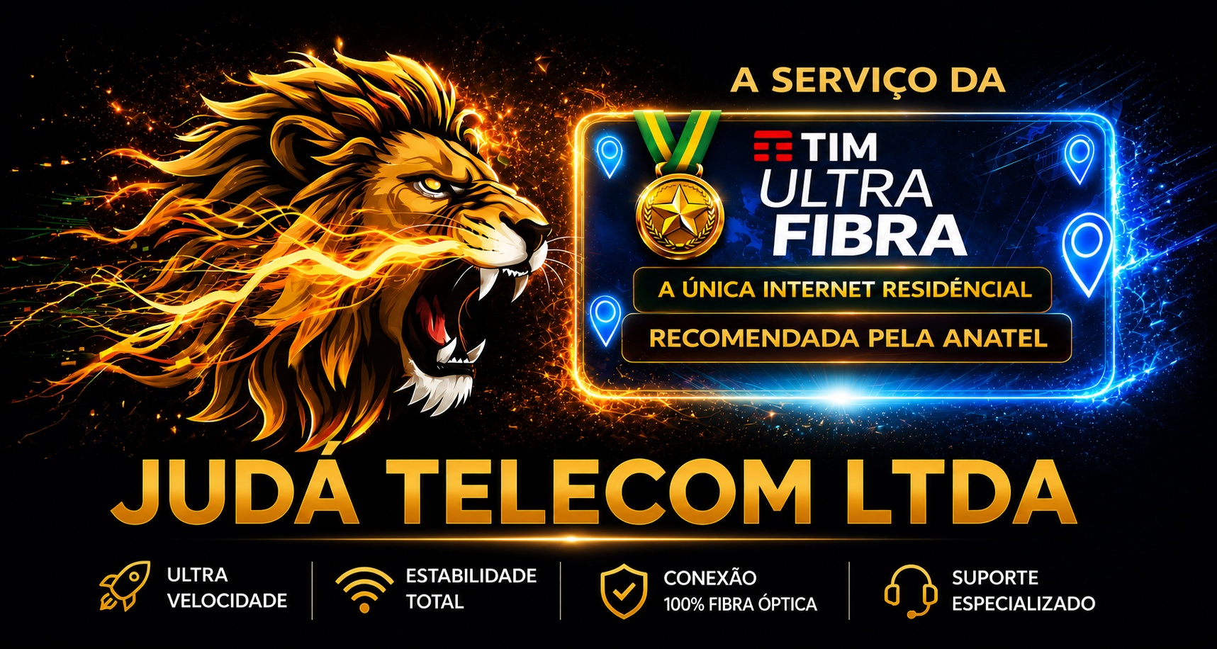 Judá Telecom LTDA – A serviço da TIM Ultra Fibra, a única internet residencial recomendada pela ANATEL